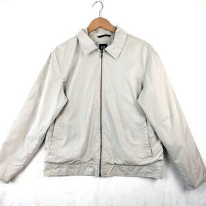 VTG GAP Harrington Bi Swing Jacket Men Medium Beige Classic 90 Y2K Full Zip Coat
